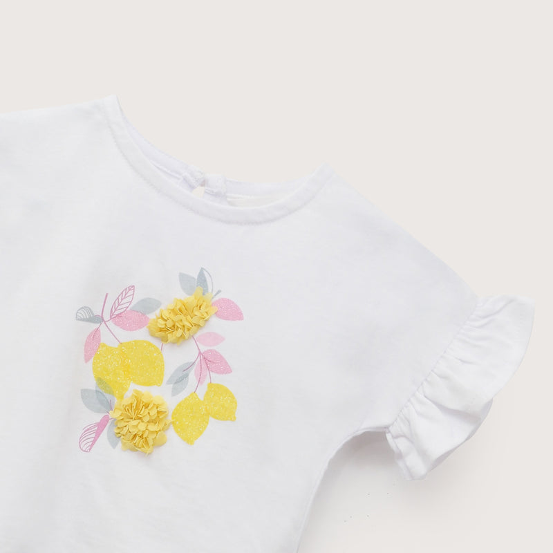 Polera Manga Corta Blanca Infant Niña