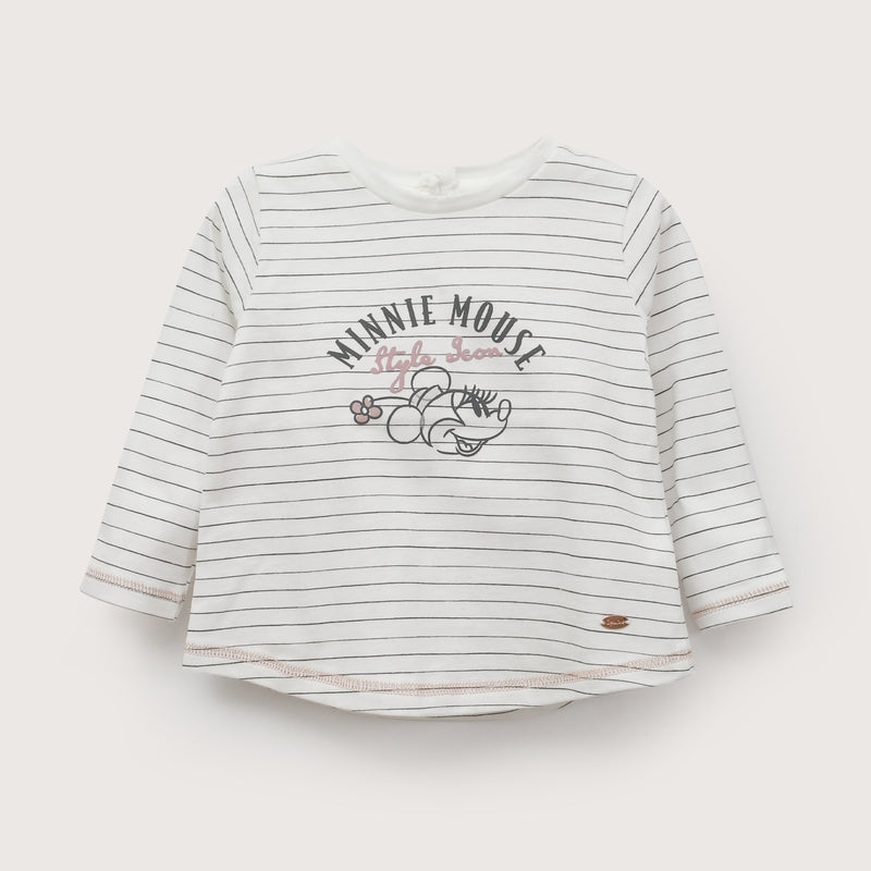 Polera Manga Larga Blanca Disney Infant Niña