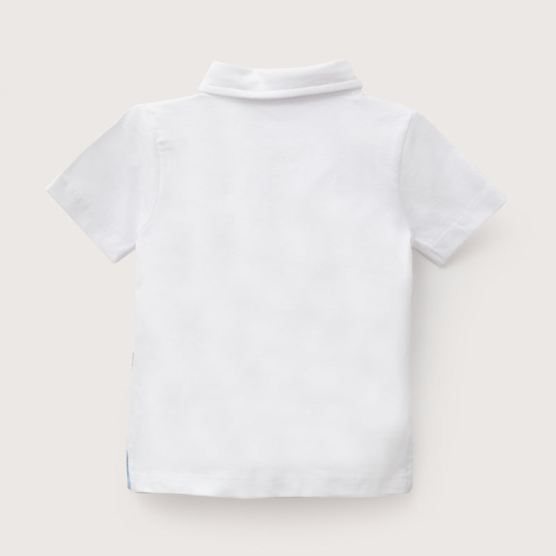 Polera Cuello Camisero Blanca Infant Niño