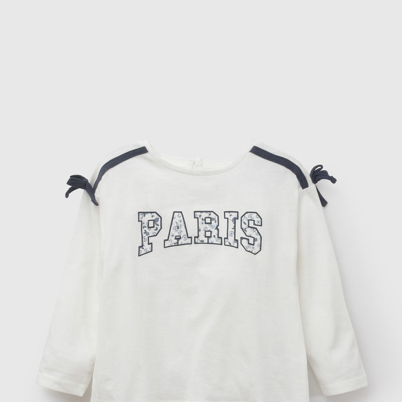 Polera paris niña blanco 6-9M a 4-5A