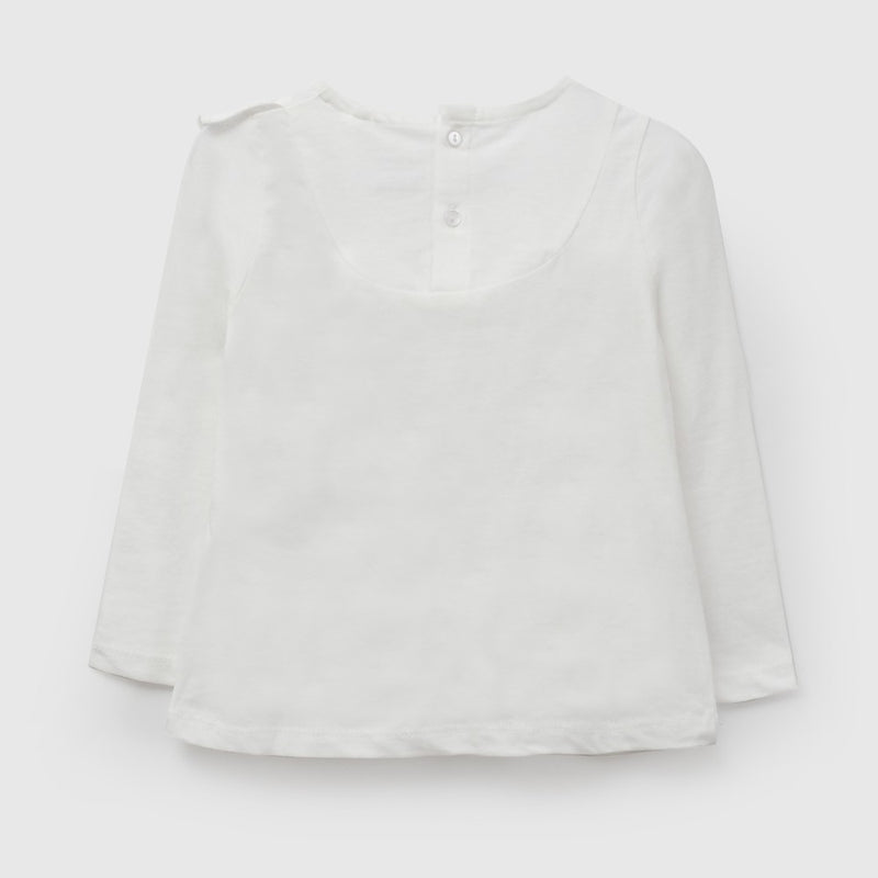 Polera vuelos niña blanco 6-9M a 4-5A