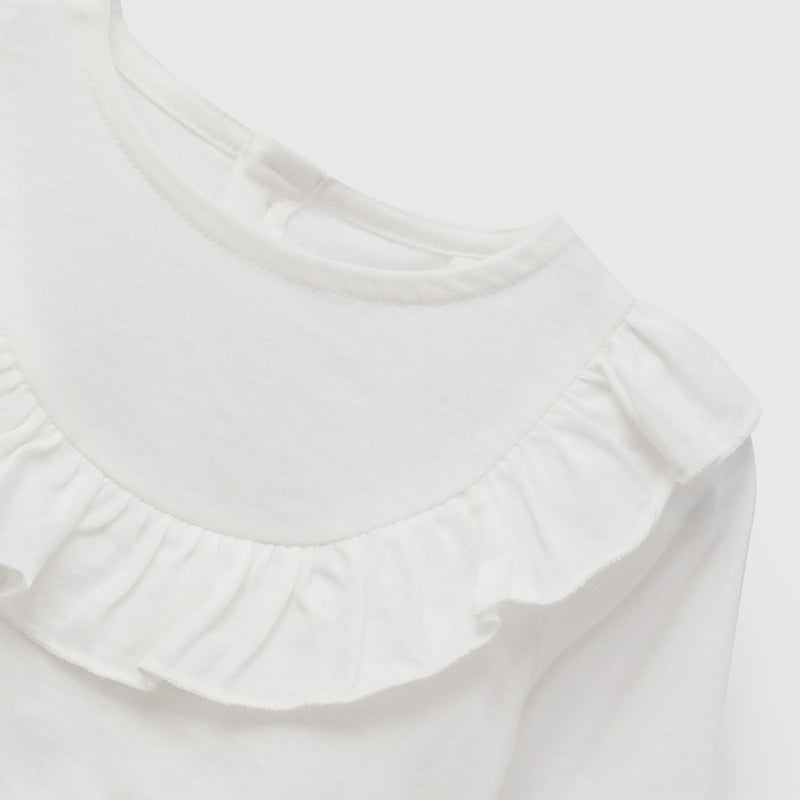 Polera vuelos niña blanco 6-9M a 4-5A