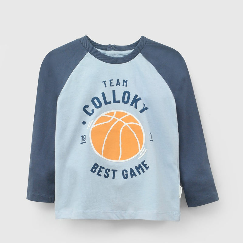 Polera colloky niño celeste 6-9M a 4-5A