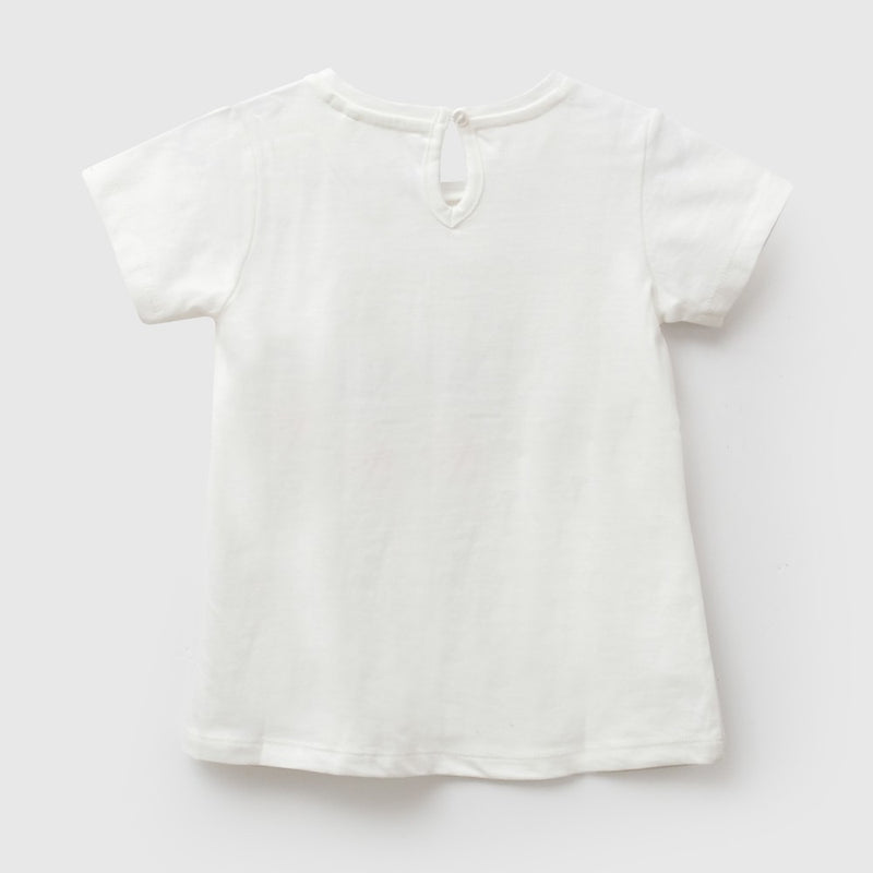 Polera cherry niña blanco 6-9M a 4-5A