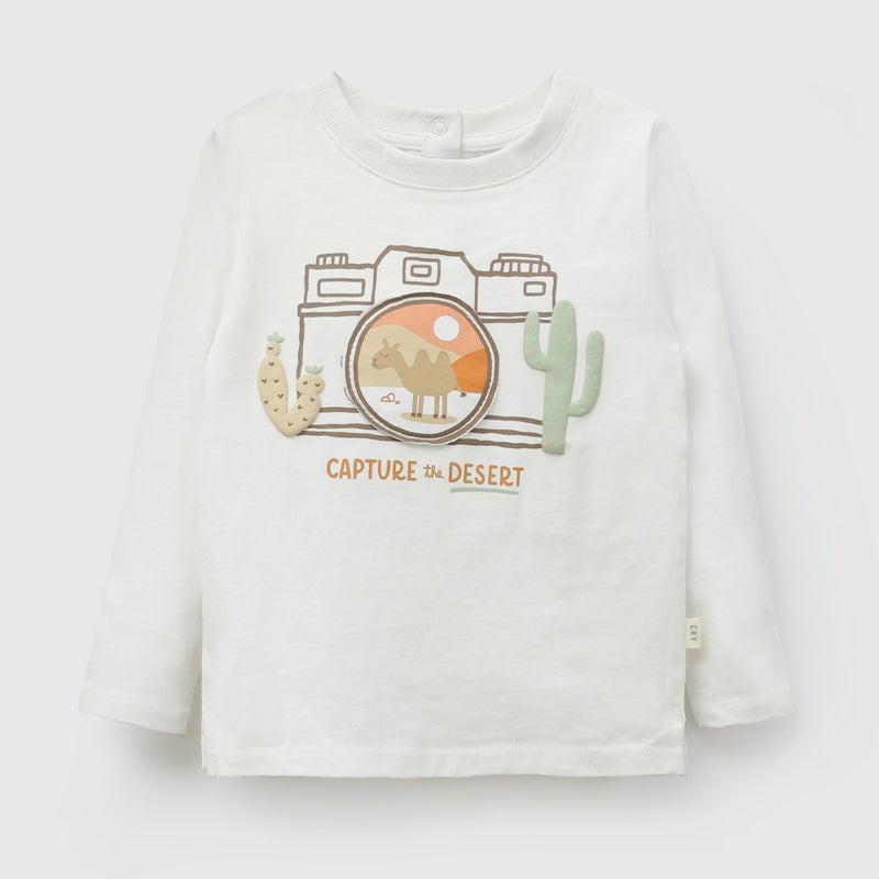 Polera capture the desert niño blanco 6-9M a 4-5A