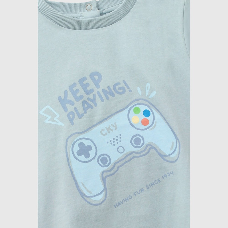 Polera joystick niño celeste 6-9M a 4-5A