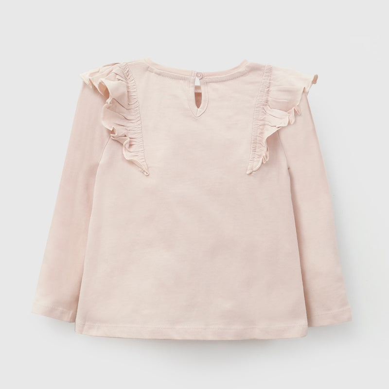 Polera vuelos niña rosa viejo 6-9M a 4-5A