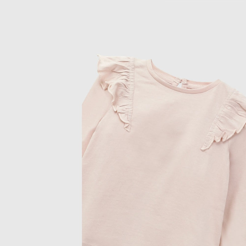 Polera vuelos niña rosa viejo 6-9M a 4-5A