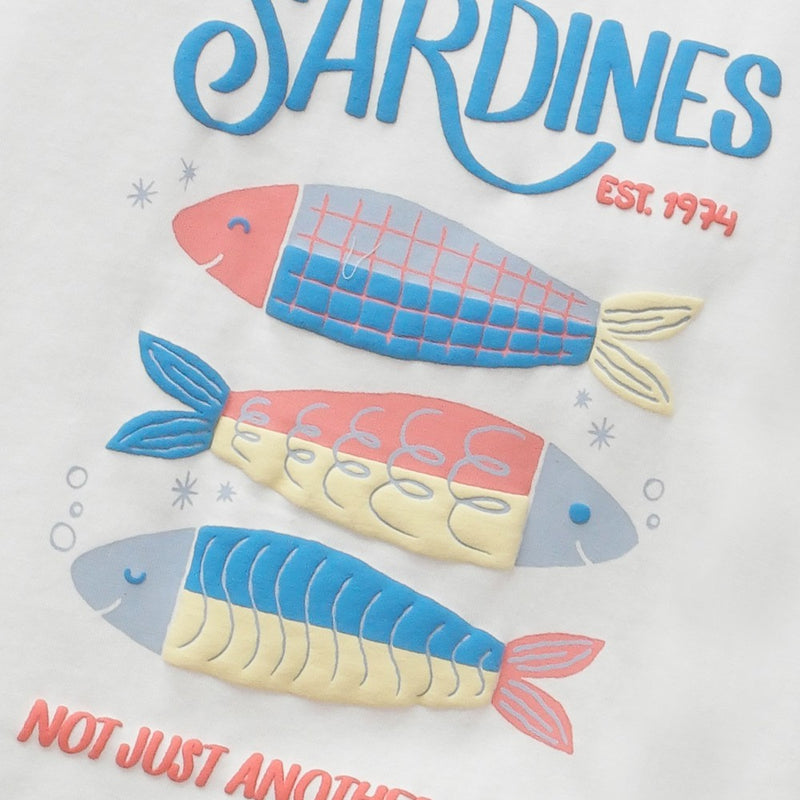 Polera sardines niño blanco 6-9M a 4-5A