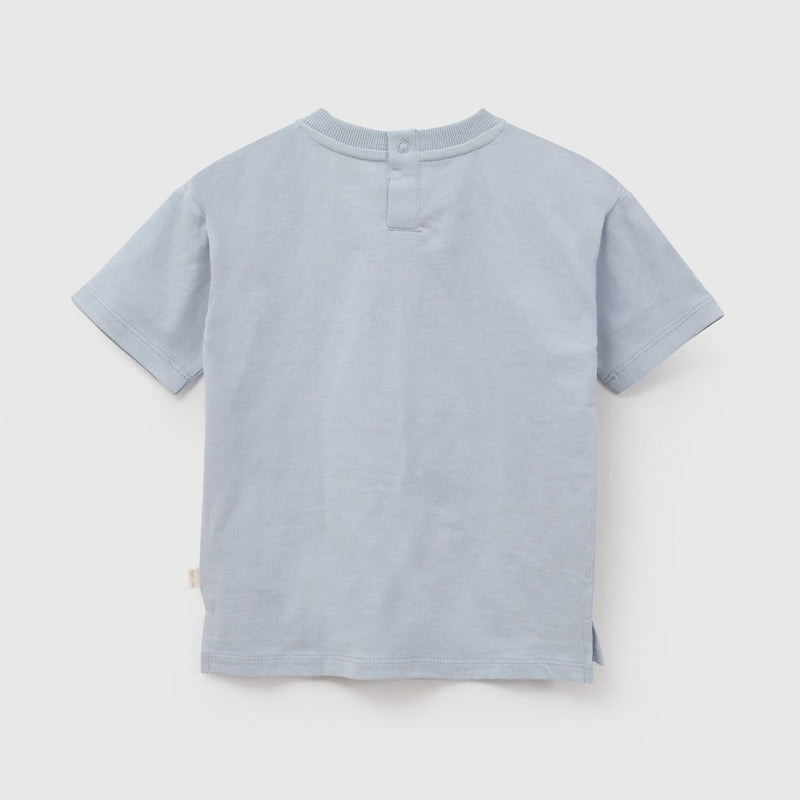 Polera cangrejo niño celeste 6-9M a 4-5A