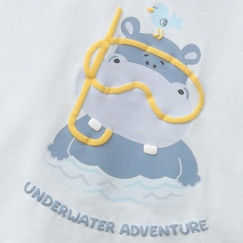 Polera hipopotamo niño celeste 6-9M a 4-5A