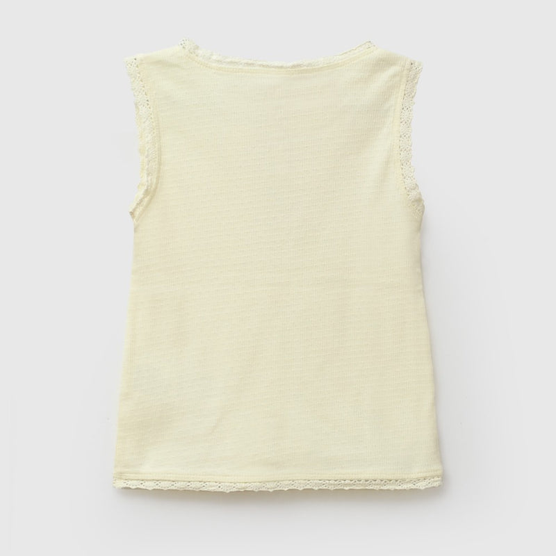 Polera sin mangas niña amarillo 6-9M a 4-5A