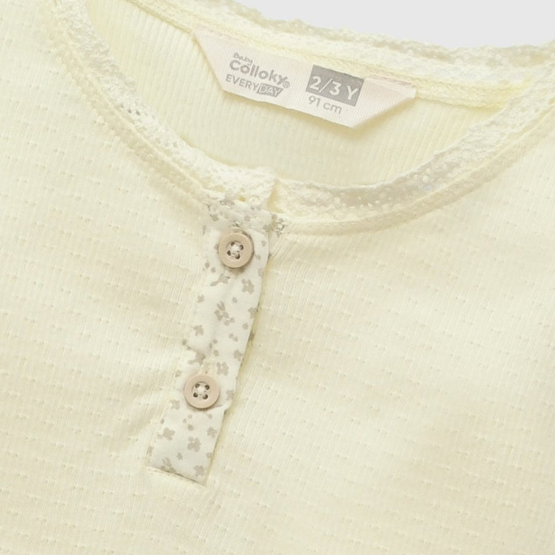 Polera sin mangas niña amarillo 6-9M a 4-5A