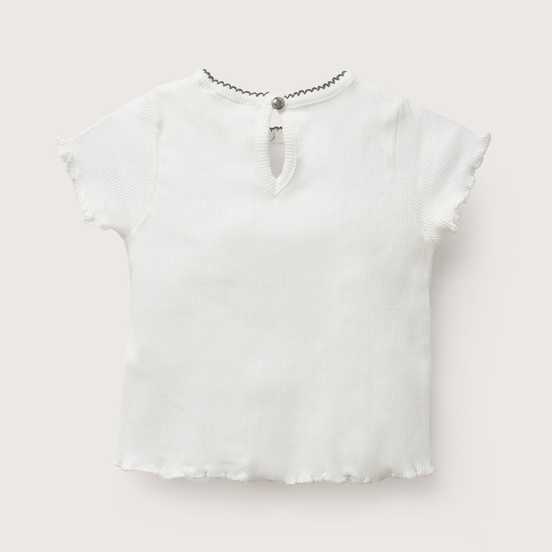 Polera Rib Cinta Blanca Infant Niña