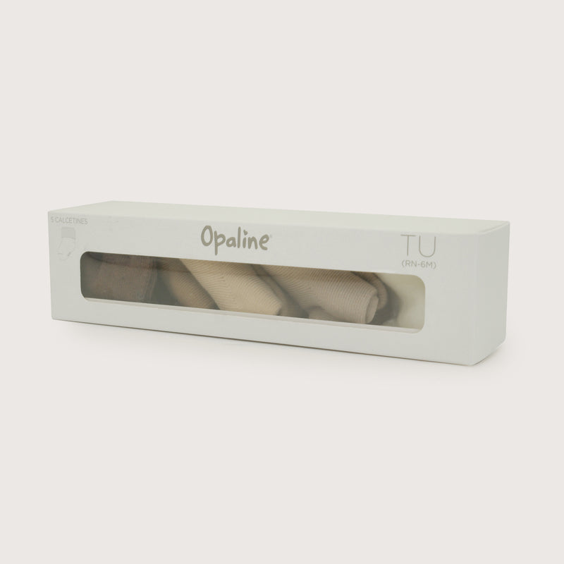 Set De Regalo Pack 5 De Calcetines Beige Bebé Unisex