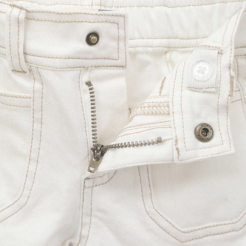 Pantalon gabardina ajustable niña crema 6-9M a 4-5A