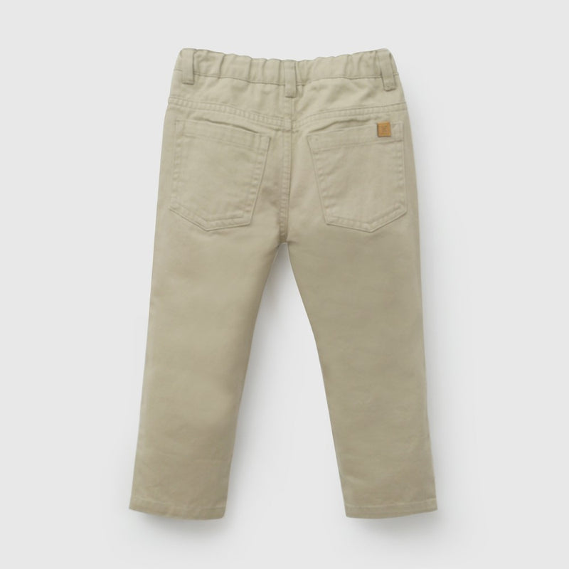 Pantalon gabardina niño beige 6-9M a 4-5A