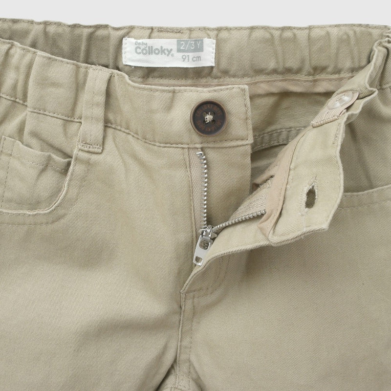 Pantalon gabardina niño beige 6-9M a 4-5A