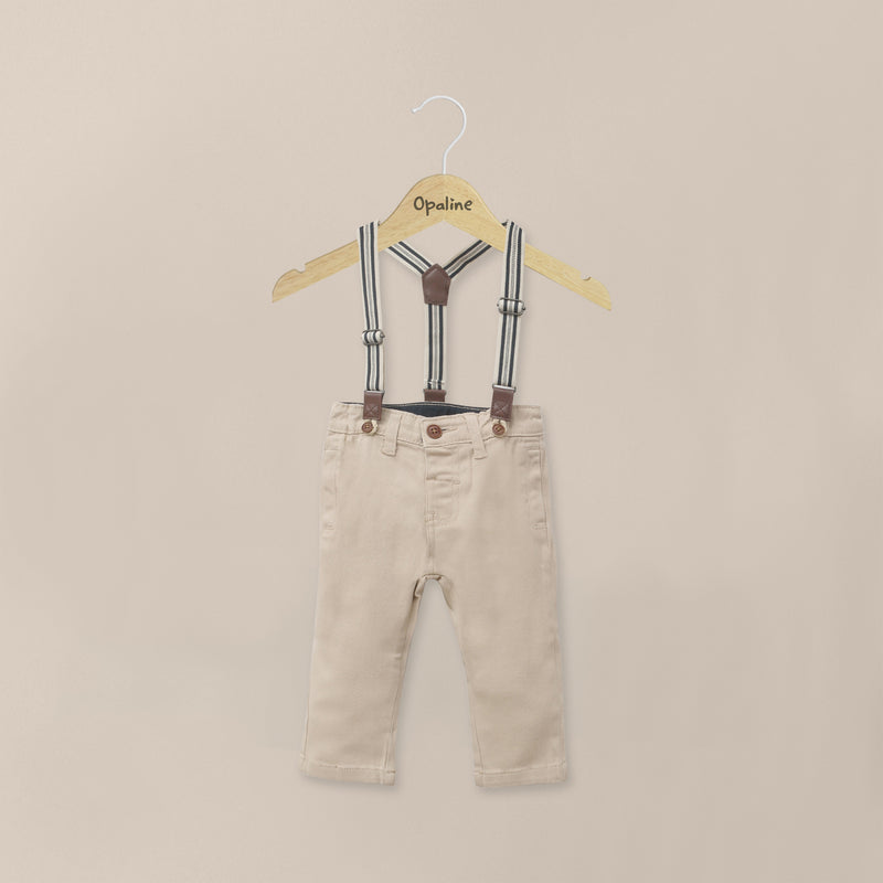 Pantalon Con Suspensores Beige Infant Niño