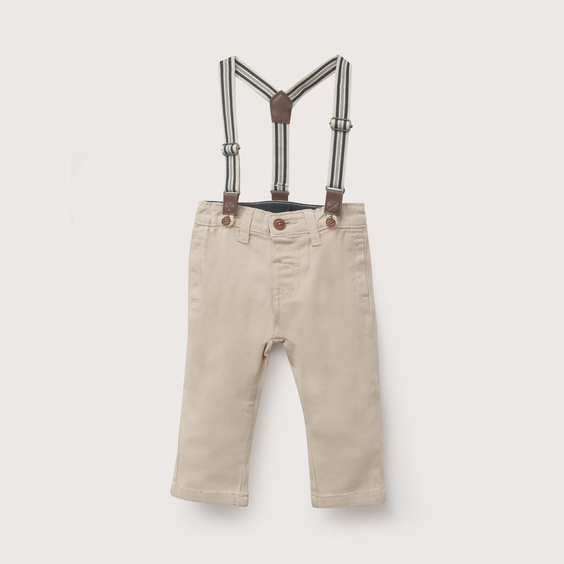 Pantalon Con Suspensores Beige Infant Niño