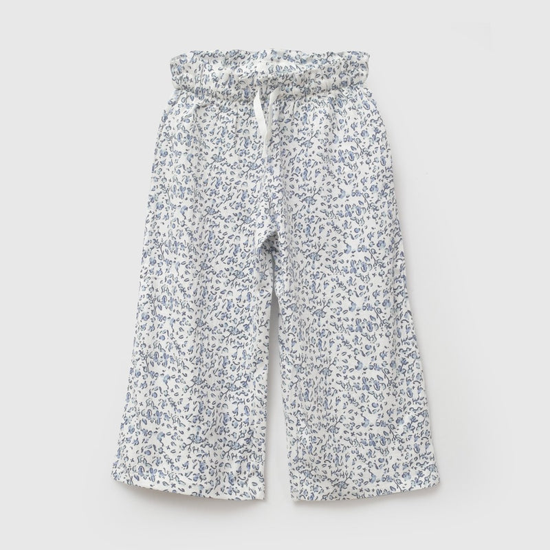 Pantalon tejido waffle niña celeste 6-9M a 4-5A