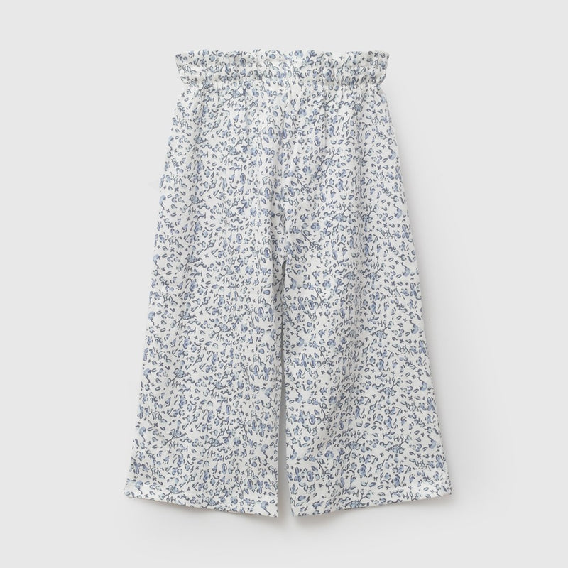 Pantalon tejido waffle niña celeste 6-9M a 4-5A