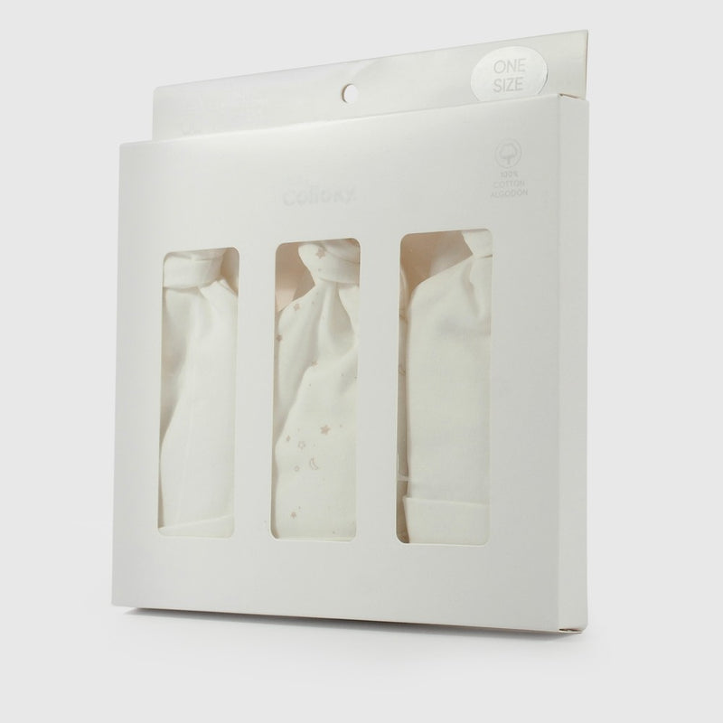 Pack Tres Gorro Y Tres Mitón de Bebé de New born talla Única