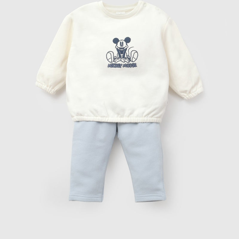 Set poleron/pantalon polycotton Disney Mickey Mouse niño denim 0-3M a 9-12M
