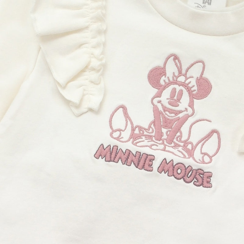 Set poleron/pantalon polycotton Disney Minnie Mouse niña rosado 0-3M a 9-12M