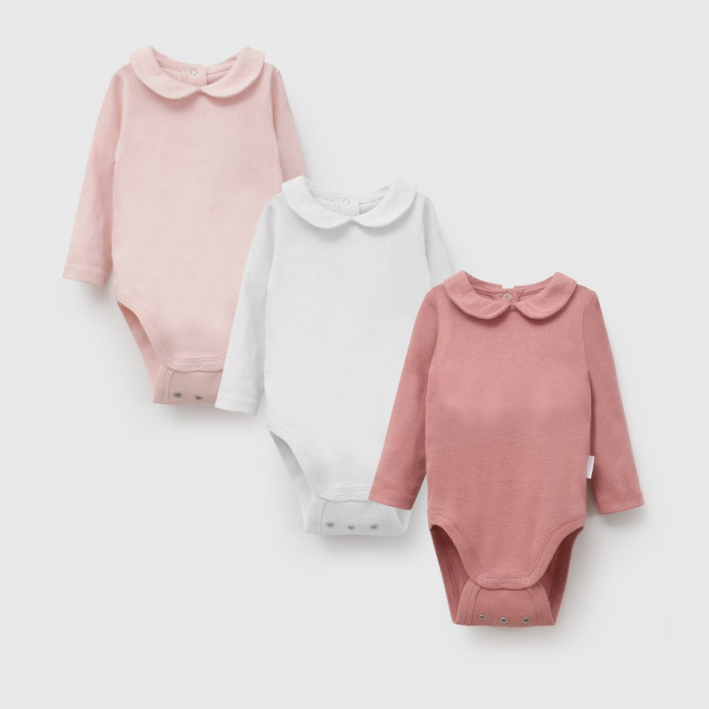 Set body cuello rib niña crema 0/3M a 18/24M