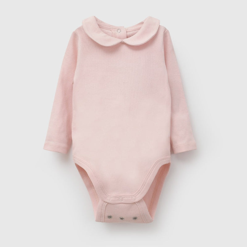 Set body cuello rib niña crema 0/3M a 18/24M