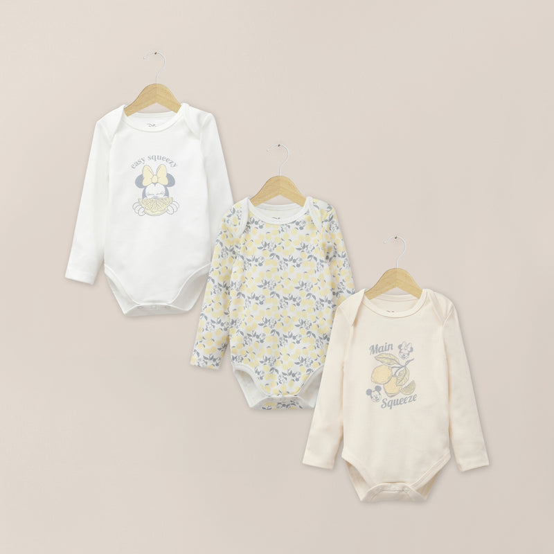 Pack 3 Bodies Amarillo Disney Bebé Niña