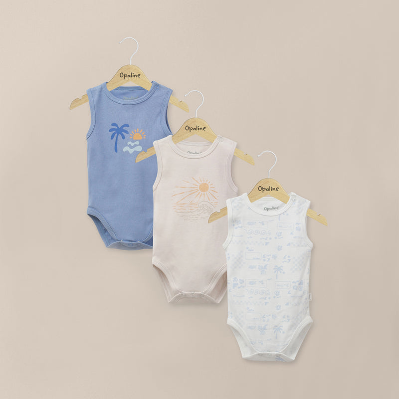 Pack 3 Bodies Azul Bebe Niño