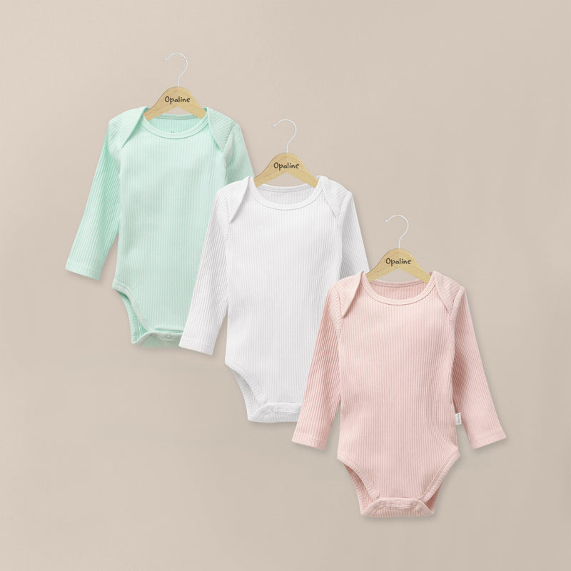 Pack 3 Bodies Rib Rosado Bebé Niña