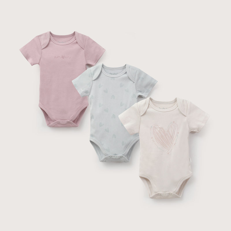 Pack 3 Bodies Rosa Viejo Bebe Niña