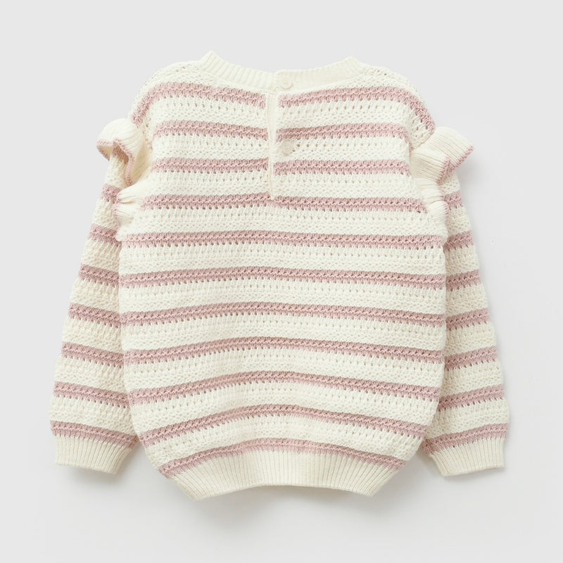 Sweater rayas niña rosa viejo 6-9M a 4-5A