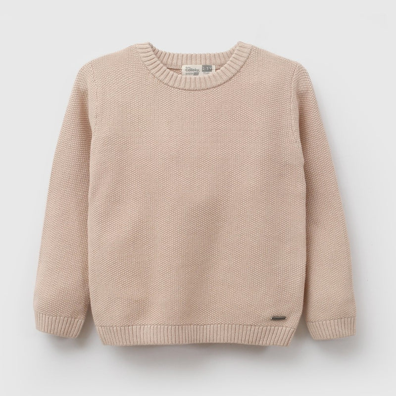 Sweater tejido niño beige 6-9M a 4-5A