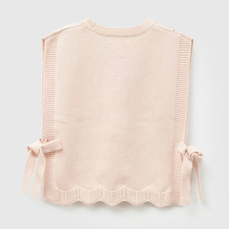 Sweater tejido niña rosa viejo 6-9M a 4-5A
