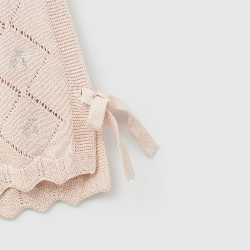 Sweater tejido niña rosa viejo 6-9M a 4-5A