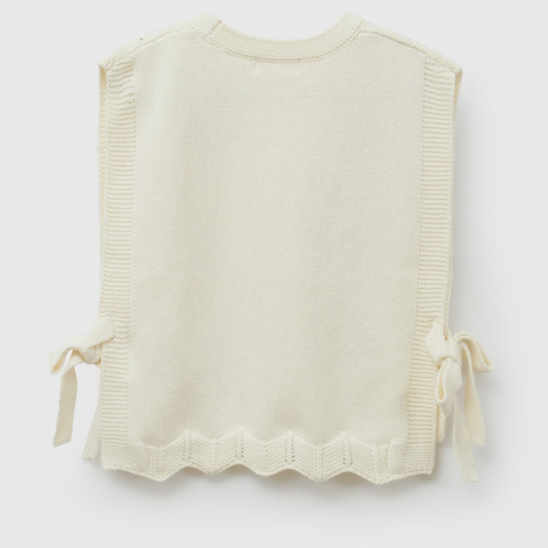 Sweater tejido niña crema 6-9M a 4-5A