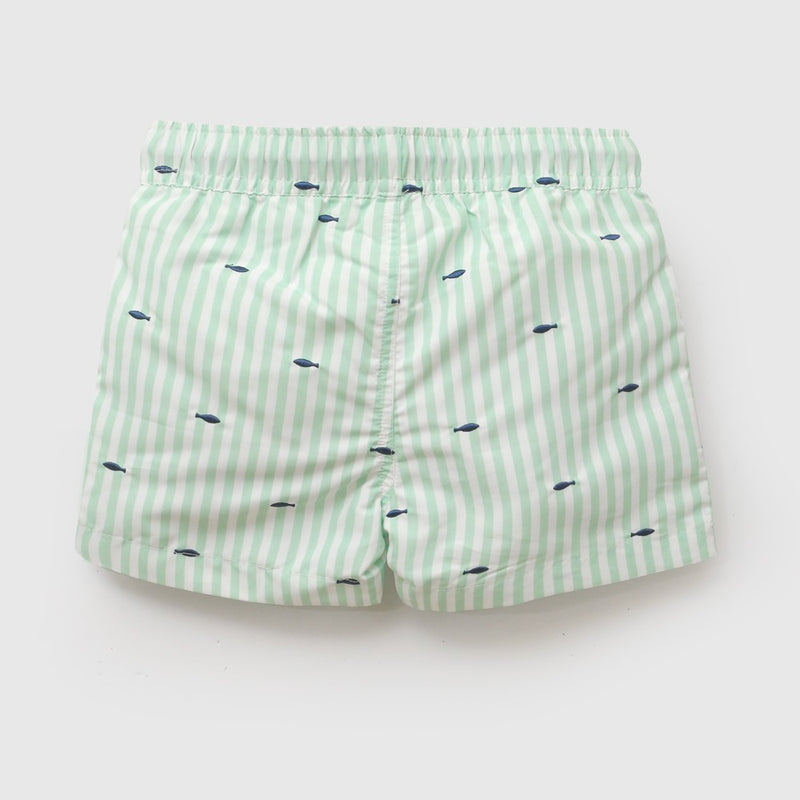 Traje de baño navy niño verde 6-9M a 4-5A