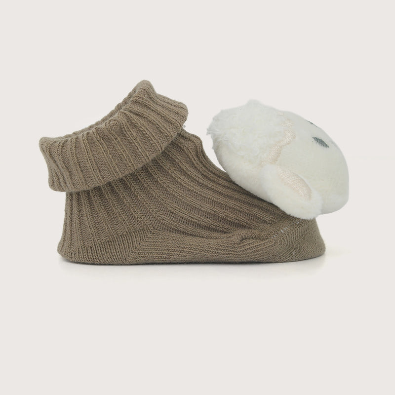 Calcetin Cascabel Oveja Café Bebé Unisex
