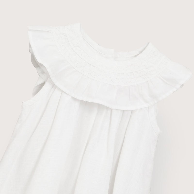 Vestido Blanco Con Lino Infant Niña