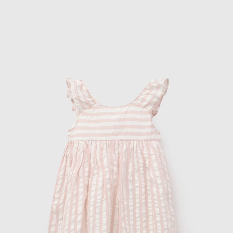Vestido rayas niña rosado 6-9M a 4-5A