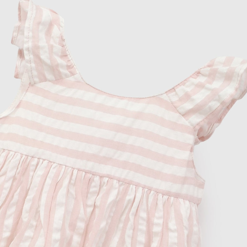 Vestido rayas niña rosado 6-9M a 4-5A