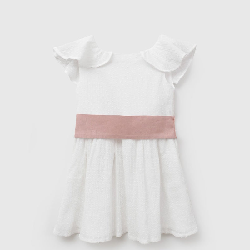 Vestido manga globo ceremony niña blanco 6-9M a 4-5A