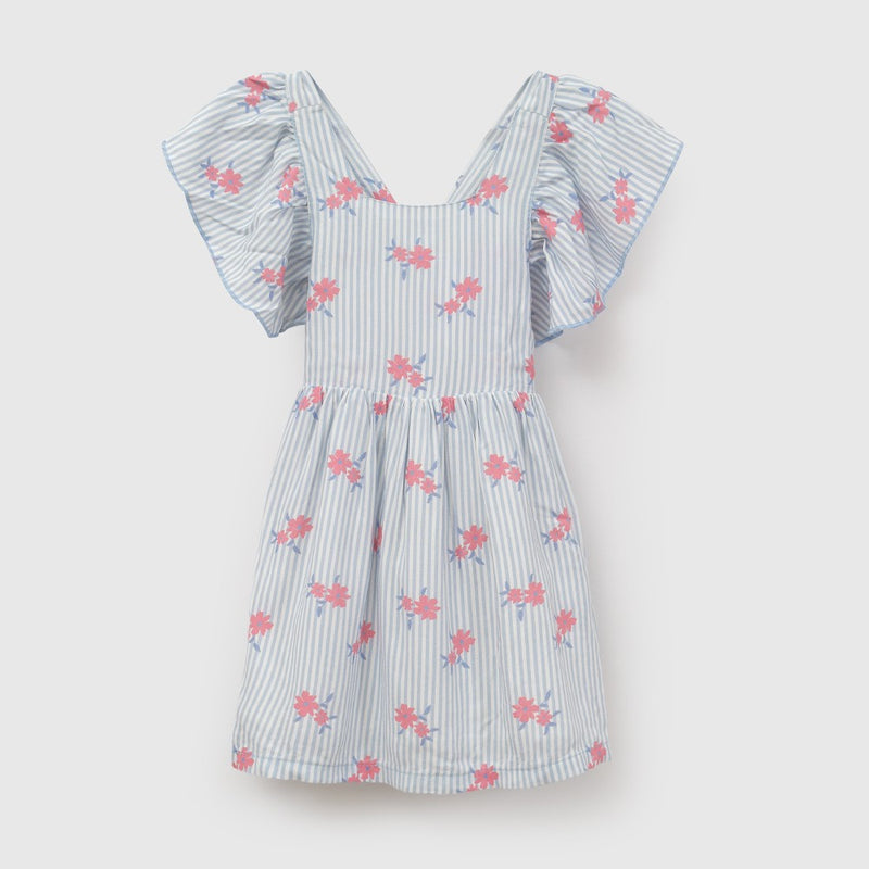 Vestido viscosa niña celeste 6-9M a 4-5A