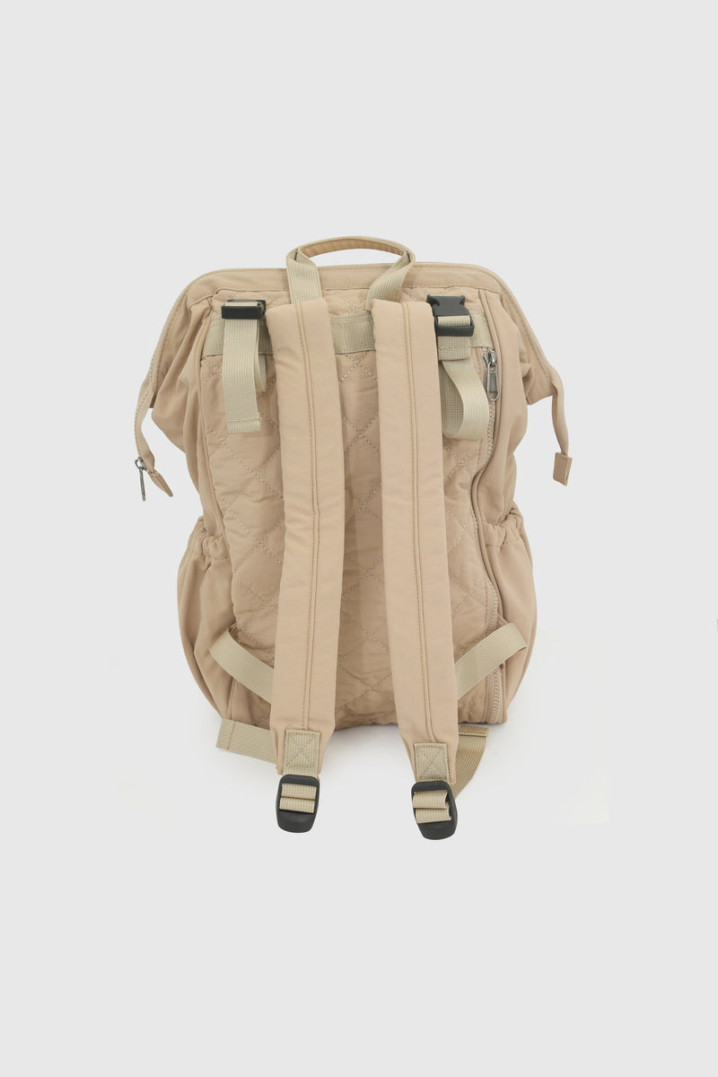 Mochila Maternal Mudador beige quilt unisex café