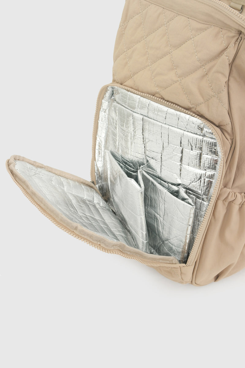 Mochila Maternal Mudador beige quilt unisex café