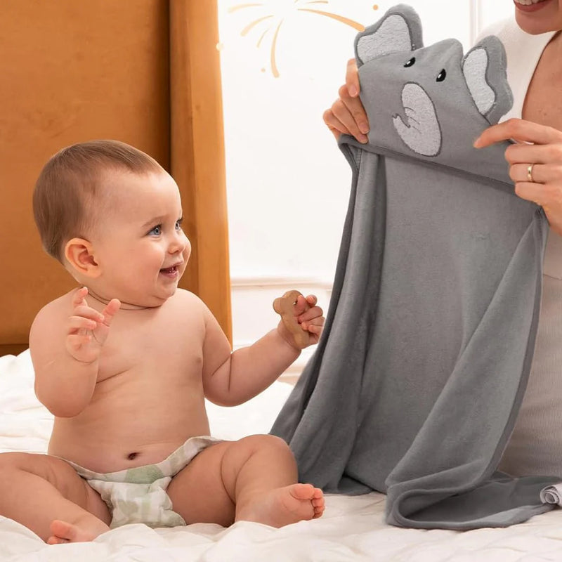 Set de Toalla con Capucha y Toallitas para el baño
